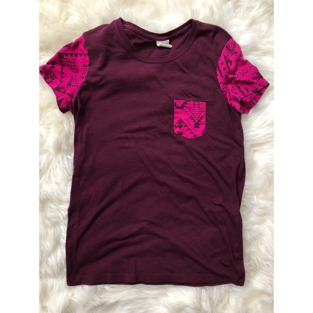 PINK burgundy & pink tee